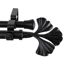 Fortune 13/16" Double Curtain Rod Black 66-120"