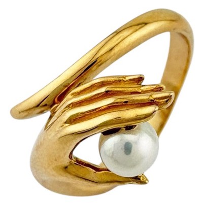 Carrera y Carrera Ring US 5 3/8 EU50 K18 Gelbgold Akoya Perle gebraucht