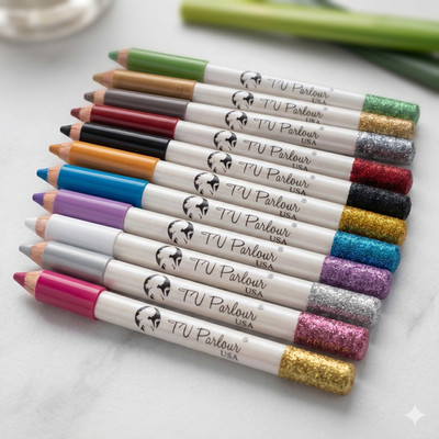 12x Glitzer Augen & Lippenstift Set Eyeliner Schatten Schimmer Makeup Stifte