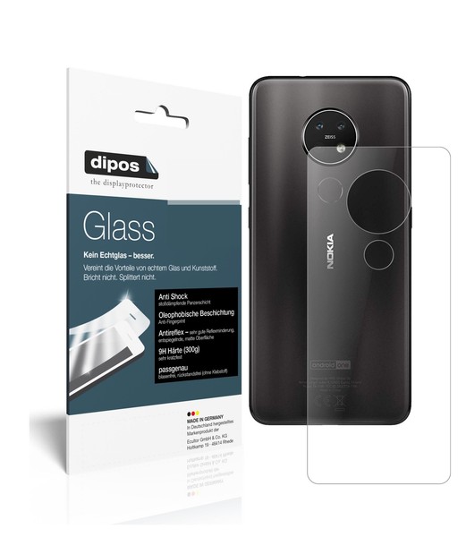 2X Schutzfolie FüR Nokia 7.2 RüCkseite Matt - Anti-Shock 9H Folie Dipos Glass-image