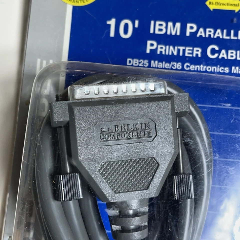 F2A032-10 Belkin 10’ IBM Parallel Printer Cable DD25 Male/36 Centronics Male - Image 3 of 4