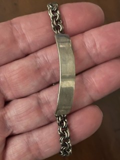 VINTAGE EUC ANSON STERLING SILVER SOLID 7.5” LONG CHINO LINK ID BRACELET