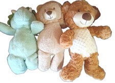Kellytoy Baby Dinosaur Plush Green Dino Rattle 2 Bears Lovey, Age 0-3