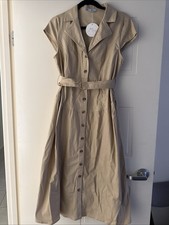 short sleeve dress beige - Size 12 - Amaroso