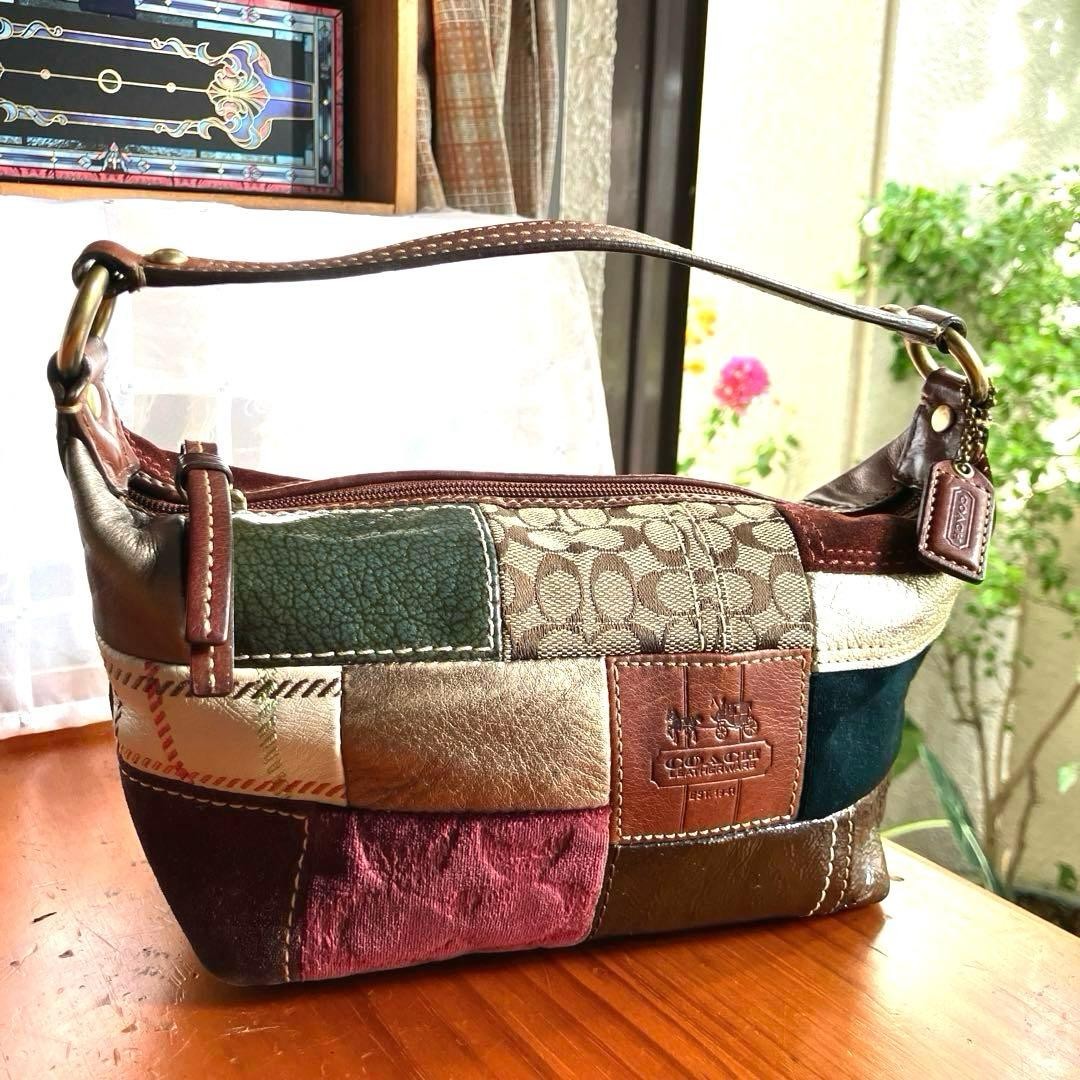Authentic Coach Patchwork Handbag 40928 Multicolo… - image 1