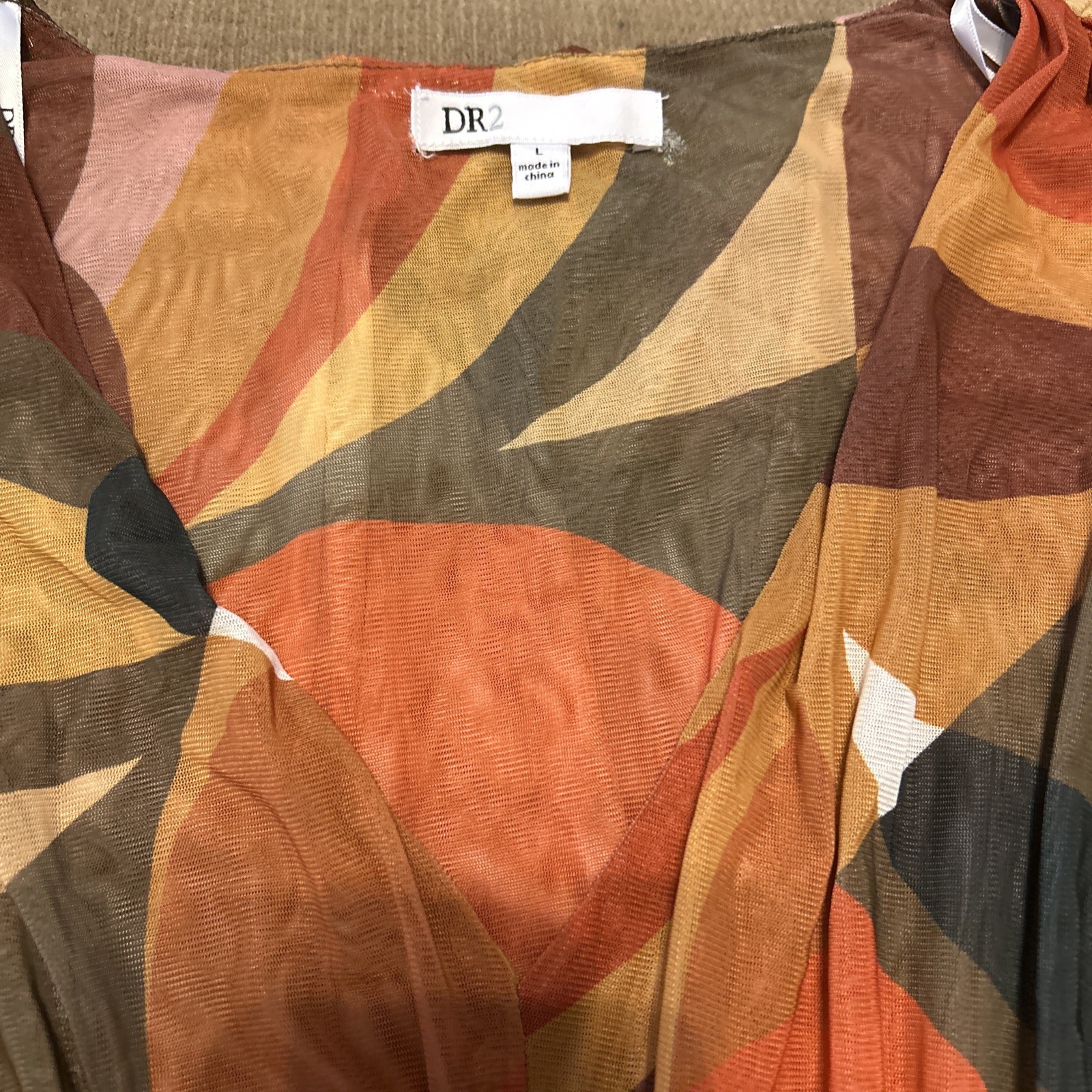 DR2 Fall colored pattern Waist Forming Poly Blous… - image 1