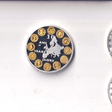 MEDAGLIA MONETA PROVA 10° ANNIVERSARIO EURO CEE 2008 U47