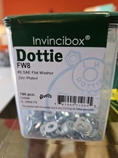 #8 Flat Washers Zinc Plated Pack of 100 Dottie FW8