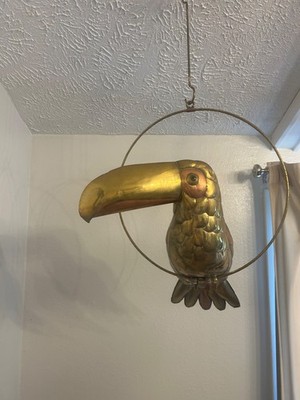 1970s Vintage Mexican Folk Art Sergio Bustamante Attributed Brass-Copper Toucan