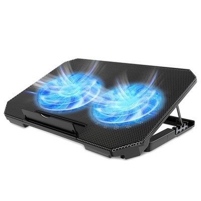 Laptop Cooling Pad Two 5.1 Inches Fan 2 USB Ports 12''-15.6'' Black