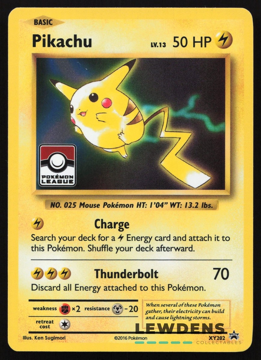 Pikachu - XY202 - Pokemon League Stamp - XY Black Star Promo