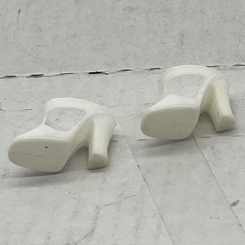 Mattel Vintage Barbie Años 70 Mod Blanco T-Strap Tacones Japón Zapatos - Imagen 4 de 5