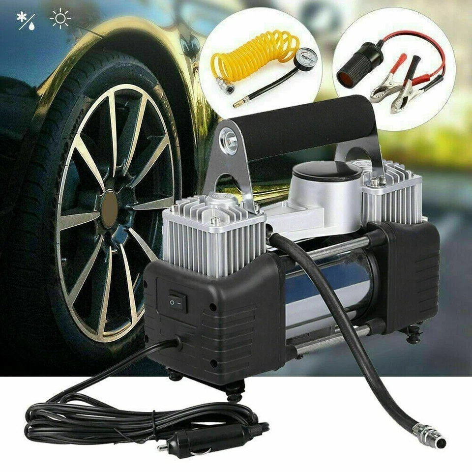 Potente bomba de compresor de aire inflador de neumáticos de automóvil para automóvil camioneta motocicleta SUV bicicleta Foto 2 de 4