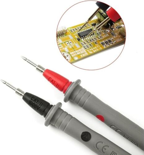 Coppia Puntali Per Tester Digitale multimetro 20A 1000V Sonda a Punta Plastifica - Foto 6 di 9