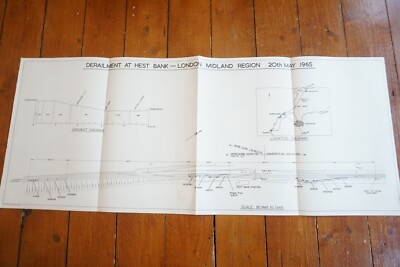 1965 Hest Bank London Midland Region Eisenbahn Gleiskarte Diagramm