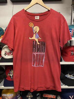 Vintage 90's NIKE MICHAEL JORDAN PORKY PIG HAM SLAM DUNK Adult Size Large