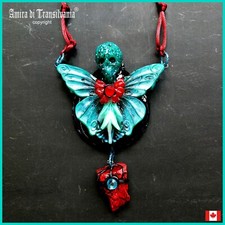 Art Deco Nouveau Jewelry Necklace Pendant Retro Butterfly Lunar Moon Moth Skull