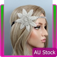 1920s Headband Silver 20's Bridal Great Gatsby 20s Flapper Headpiece Gangster