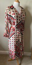 Zara Satin Wrap Dress medium Midi