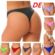 DE Damen Shorts Sexy Low Waist Bikinihose Brazilian Satin Glanz Unterwäsche