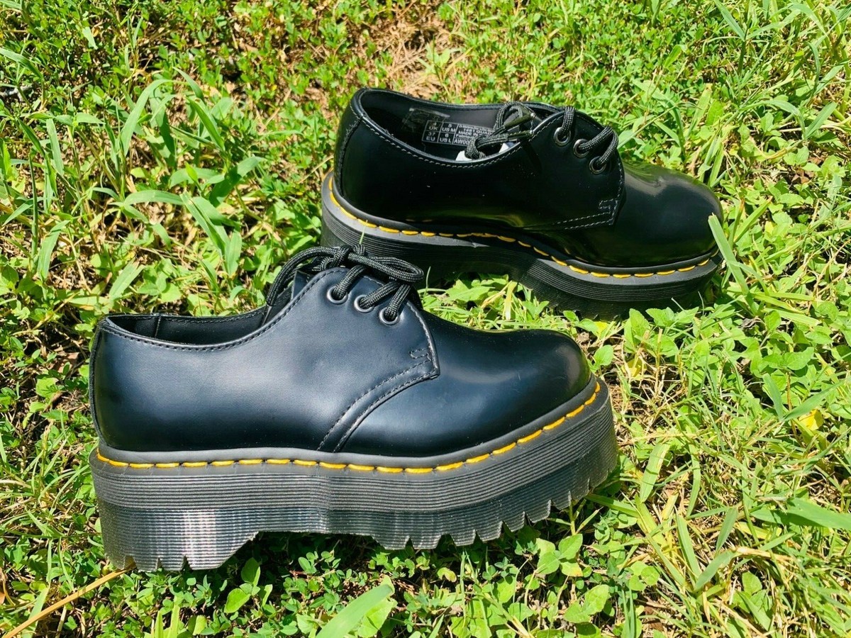 NIB Dr. Martens 1461 QUAD PLATFORM SHOES BLACK SMOOTH NIB Dr. Martens 1461 QUAD PLATFORM SHOES BLACK SMOOTH