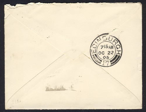 MALTA KE VII 1905 1d. Black & Red on Cover to EDINBURGH SG 48 SLIEMA CDS Cancel - Picture 2 of 2