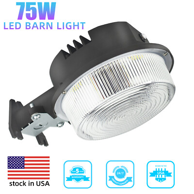 75W LED Barn Yard Light Outdoor Dusk to Dawn Garage Floodlight IP65 100-277V