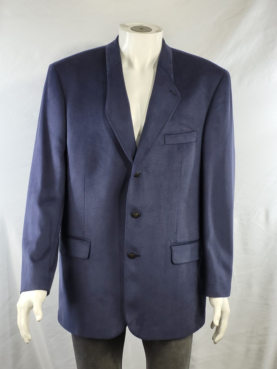 Macys Store Kasper Navy Blue 100% Polyester Microfibre Smart Casual Jacket  44R