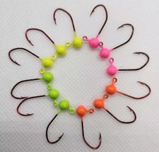 200 1/32 Lead Ball Jig Head Eagle Claw Little Nasty #6 ALL EYES OPEN IRISH JIG