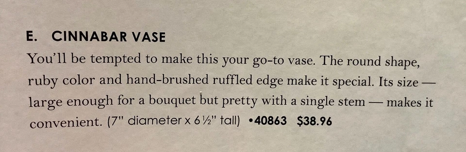 Vaso de cinábrio Willow House Southern Living #40863 - Imagem 3 de 4