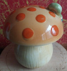 VTG Floral Ceramic Garden Fairies Flower House Crawling Snail Mushroom Coin Bank — photo 9