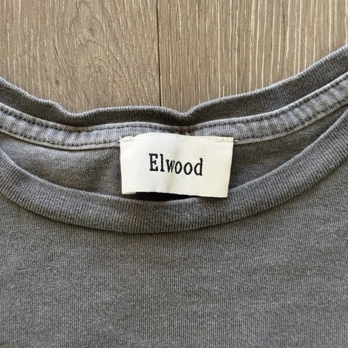 Elwood Men's Single Stitch Organic Cotton T-Shirt Distressed Dark Gray Size L - Picture 4 of 8