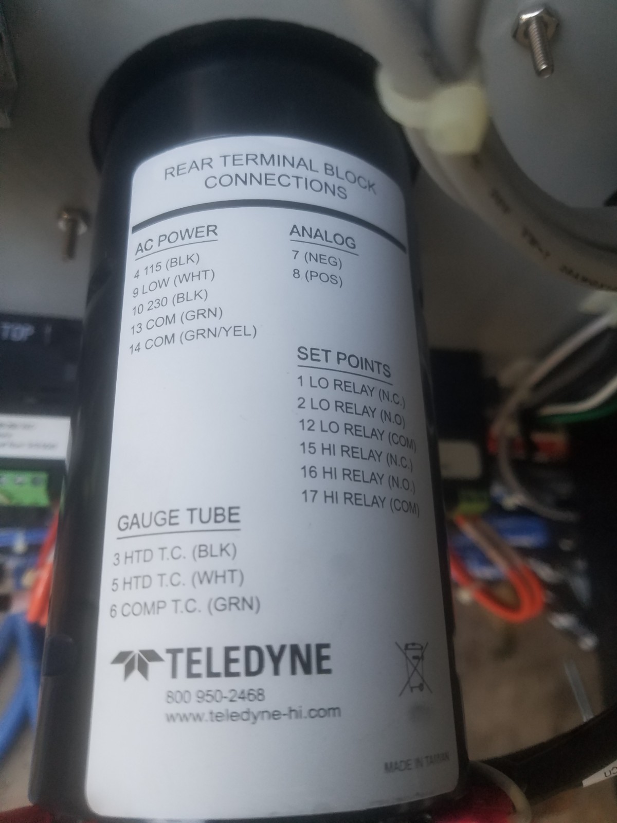 Airserco Analog high Vacuum Gauge 9044SM 01000 microns Removed