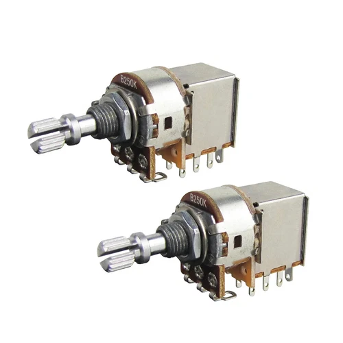 2PCS Push Pull Potentiometers Short Shaft Guitar Pots 500K /250K for Guitar Bass