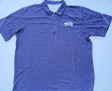 TCU Horned Frogs Shirt Men's Size 2XL Purple Champion Polo Performance Wicking