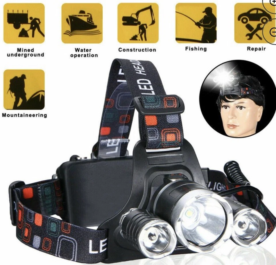 Lamparas de cazeria caseria luz para ir de caza recargable 10000 LED Impermeable - Image 2 of 4