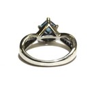 10k white gold .12ct diamond princess london blue topaz gemstone ring 3.3g 5.75 — photo 4