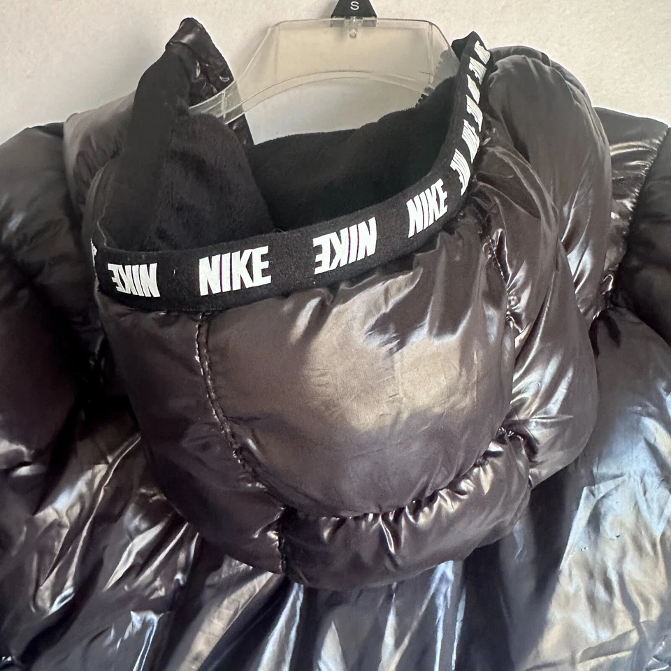 Nike Chaqueta Niños Niños Unisex 4-5 Años Negro Acolchado Polar Puffer LOGO Foto 4 de 4