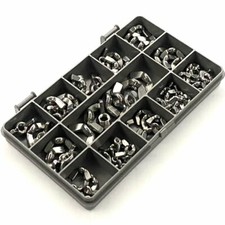 80 ASSORTED PIECE A4 STAINLESS STEEL WING NUTS M3 M4 M5 M6 M8 BUTTERFLY KIT