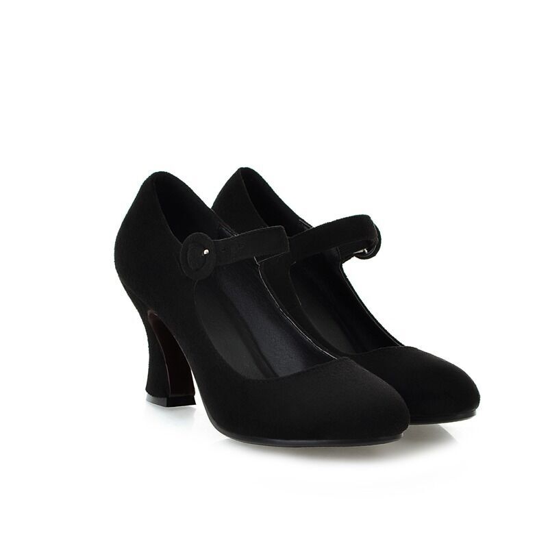 Mary Jane Elegant Women's Kitten Heels Strap Ladies High Heels Shoes