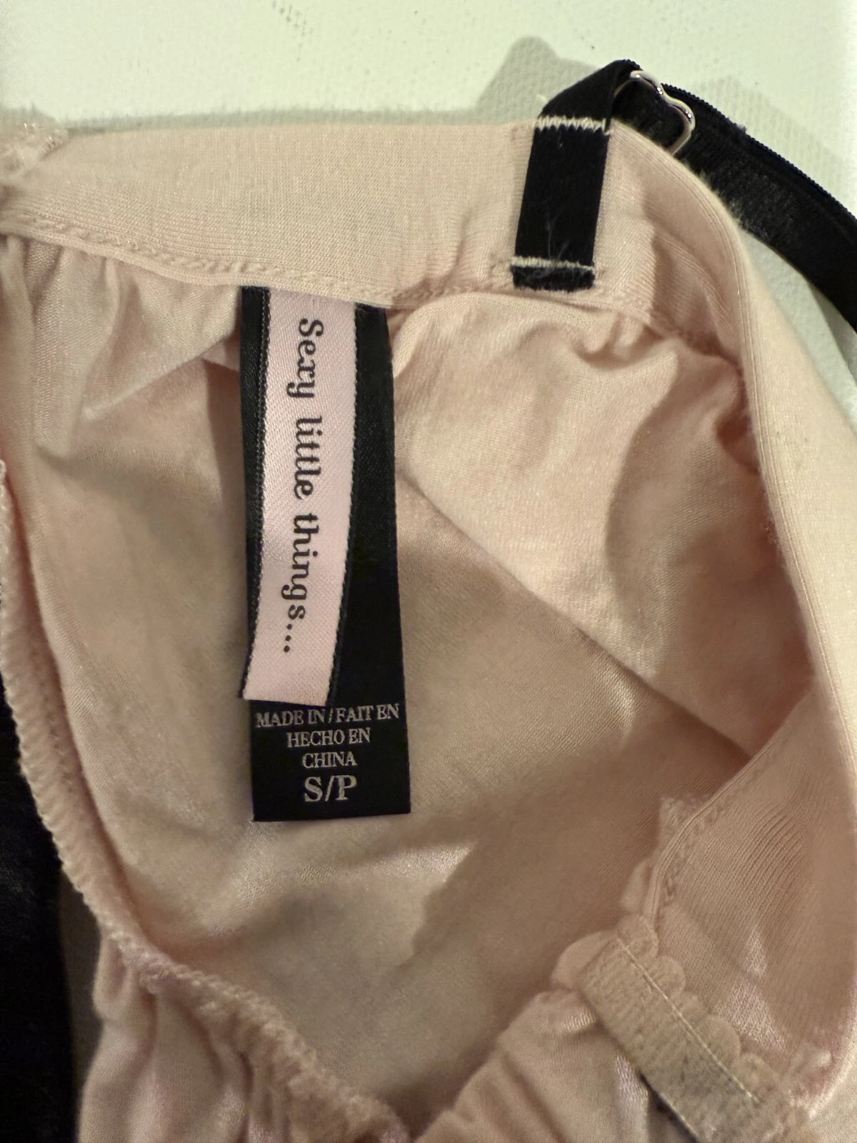 UNDERCOVER Victoria's Secret Vestito Slip Rosa Nero Sexy Babydoll Tg S P