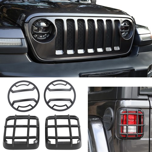 Front Headlight Rear Tail Light Lamp Cover Guard Trim For Jeep Wrangler JL 2018+ - Picture 3 of 11