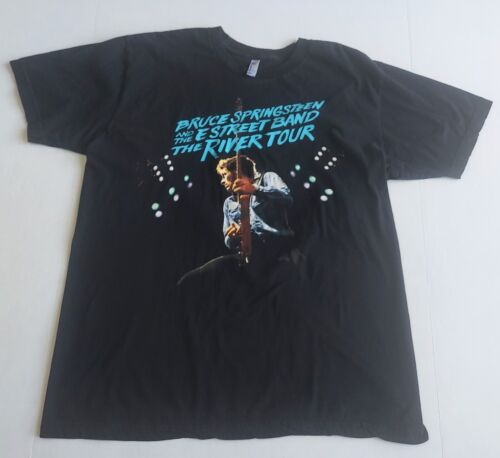 Camiseta Bruce Springsteen E Street River Tour XL Rock Band Boss EE. UU. Retro Negra  - Imagen 1 de 8