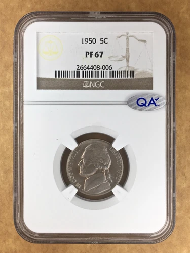 1950 Jefferson Nickel, NGC PF67 QA✓ 5¢ Proof Coin