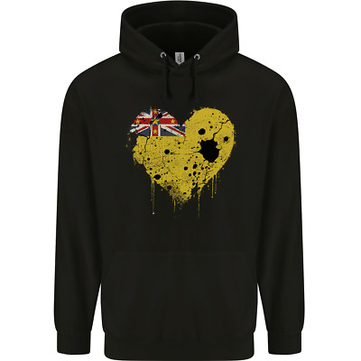 Love Flag Niue Football Mens 80% Cotton Hoodie
