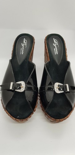 Degario Women's Shoes Size EUR 37, Black, Platform Wedge Slides Heel Sandals - Picture 3 of 10