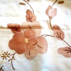 Vintage Tablecloth Handmade stitch HK 1970s Floral Appliqué Small New + 6Napkins