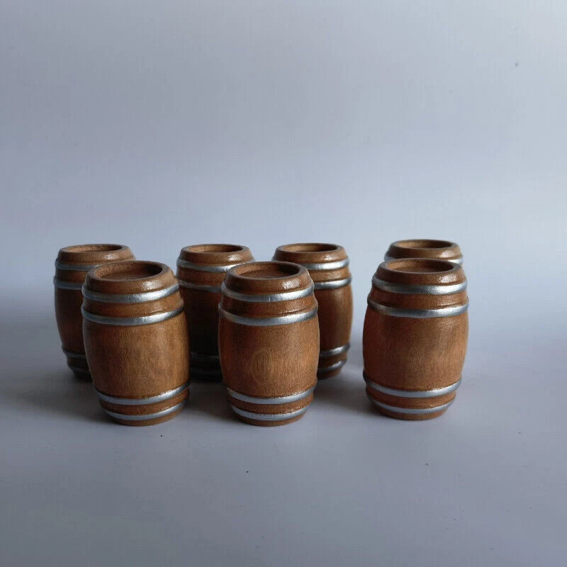 2PC 1:12 Scale Dollhouse Old Beer Barrel Miniatures Bar Accessories Lot Party - Image 2 of 4