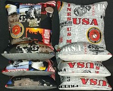 Set Of 8 Stick Slick US Marines Cornhole Bean Bags FREE SHIPPING