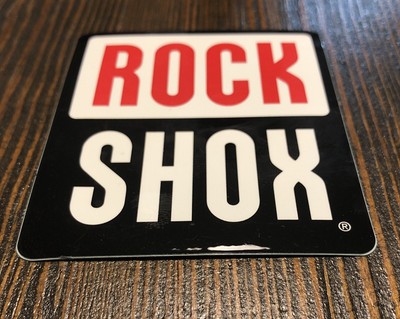 ROCK SHOX 3'' x 2.5'' Red/Black Mountain Bike Fork Shox MTB STICKER DECAL